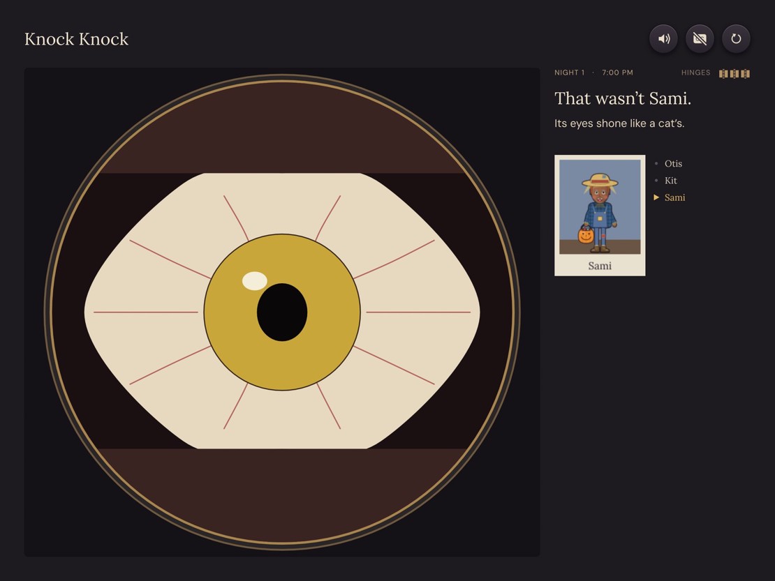 The peephole filled edge to edge by one huge yellow eye